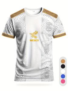 Camiseta de Fútbol para Hombre Mexicana & Camiseta Deportiva Cómoda para Jóvenes con Estampado de Civilización Maya, Diseño de Bestia Azteca, Perfecta para Entrenamiento & Regalos