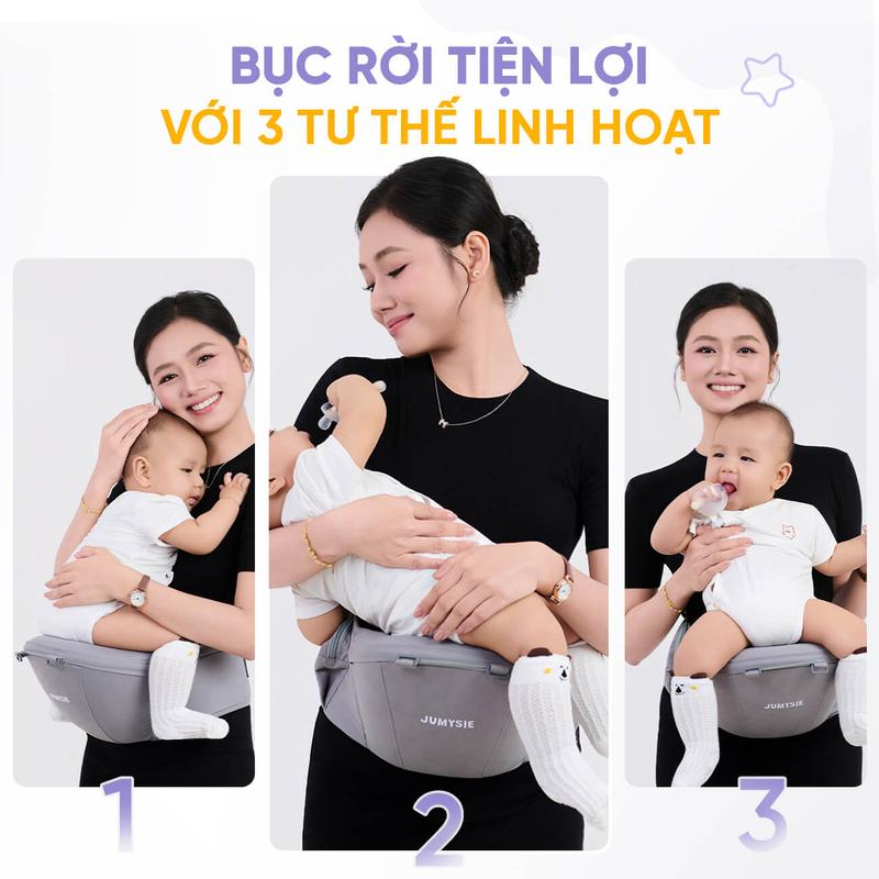 Địu Ngồi M8 Jumysie Cao Cấp – Êm Nhẹ, Trợ Lực Tốt, Siêu Thoáng Cho Bé Từ Sơ Sinh Đến 36 Tháng | BigBuy360 - bigbuy360.vn