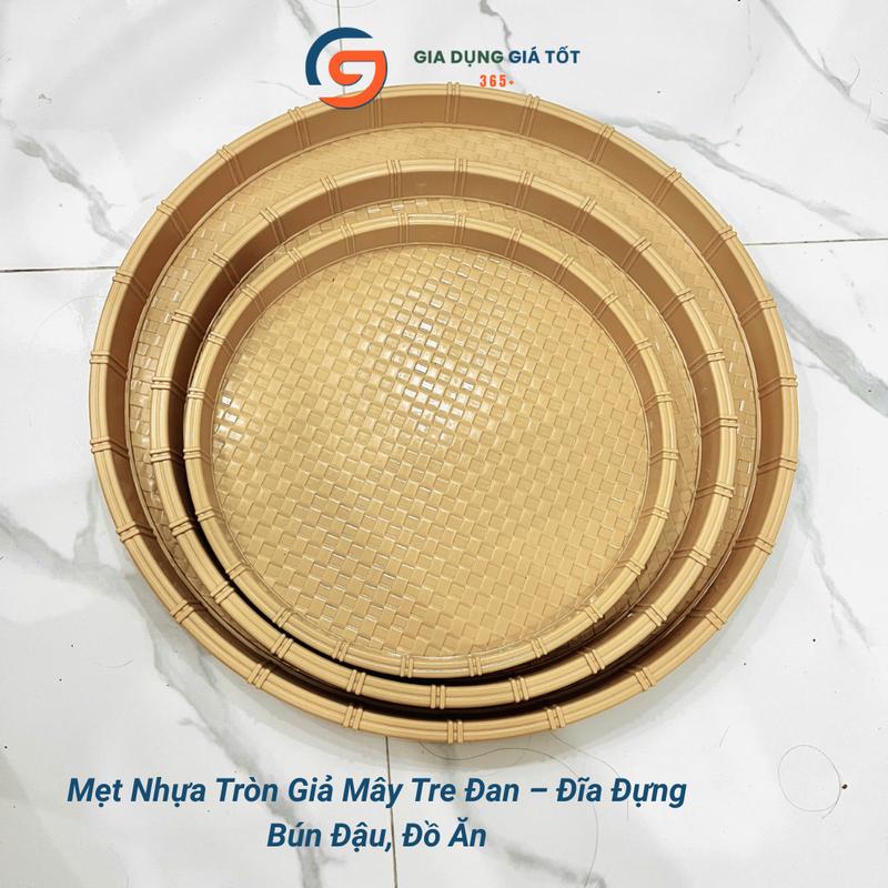 Mẹt nhựa giả mây đựng đồ ăn đĩa nhựa giả mây tre dùng bún đậu nem nướng phở cuốn