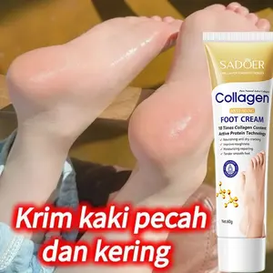 Collagen Foot Cream 60g Anti Retak Memperbaiki Krim Kaki Pecah Dan Kering Dan Kasar,Anti Retak Memperbaiki Kulit Kering Kasar,Mencegah Kekeringan Mencegah Kaki Retak Krim Pelembab Dalam Krim Perawatan Kaki Krim Tumit Kaki Kapalan Pecah Kasar