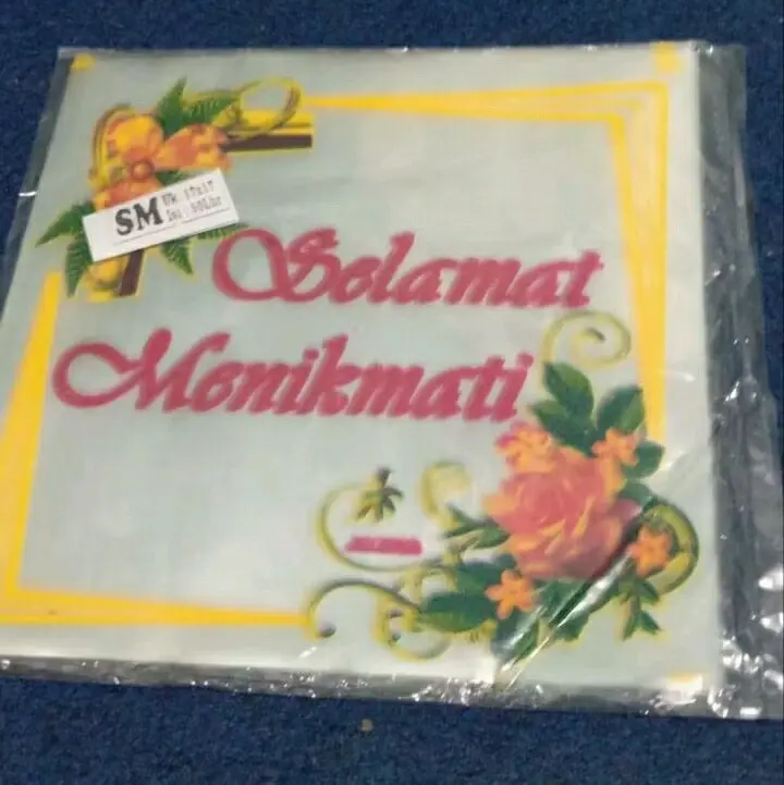 [10 Pack] Plastik OPP Samir Motif "Selamat Menikmati" Uk 17X17/ Tutup Nasi Plastik Motif Uk 17X17 isi 50 lembar 0
