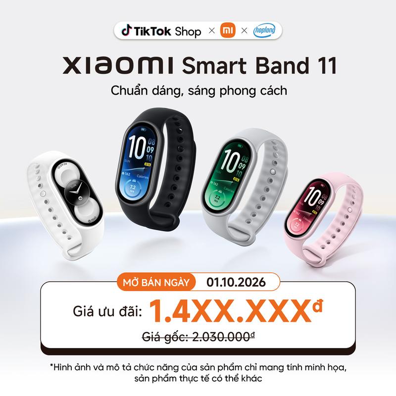 [Hot] Đồng hồ thông minh Xiaomi Smart Band 11 - Màn hình AMOLED 1.72" - Theo dõi chỉ số giấc ngủ HRV - Chính hãng