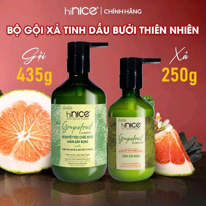  Dầu Gội hiNICE bộ gội xả bưởi chai 435ml+ chai 250ml+serum 20ml 