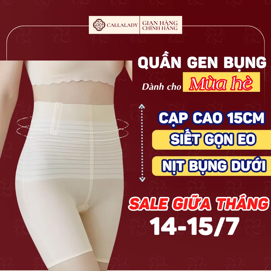 Quần gen bụng dưới Callalady định hình che mỡ bụng nâng V3 siết đùi cạp cao chất đúc su siêu mỏng thông thoáng 22
