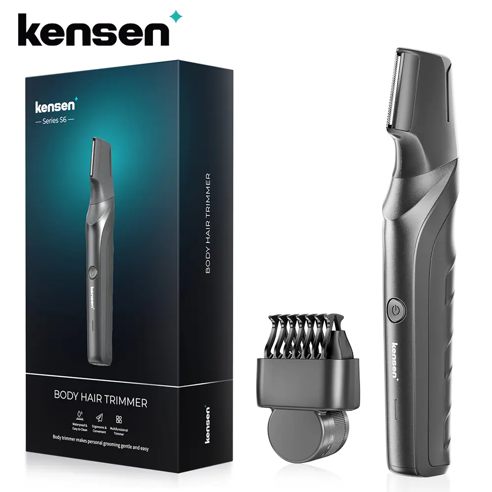 kensen Body Hair Trimmer Body Groomer  for Men and Women Men's Groin & Pubic Hair Trimmer Wet/Dry Cordless Electric Body Shaver with 2 Comb Attachments Men's Gift-S6 Complete Grooming Comfort