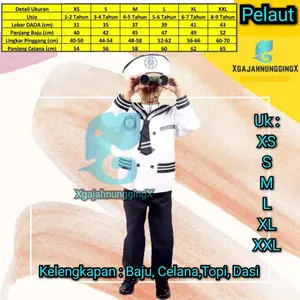 Baju Seragam Popaye Anak | Setelan Pelaut Anak | Kostum Popeye | 17 agustusan karnaval Termurah  Bandung Fashion