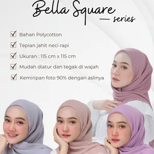HIJAB BELLA SQUARE POLLYCOTTON HIJAB WANITA MUDAH DI BENTUK