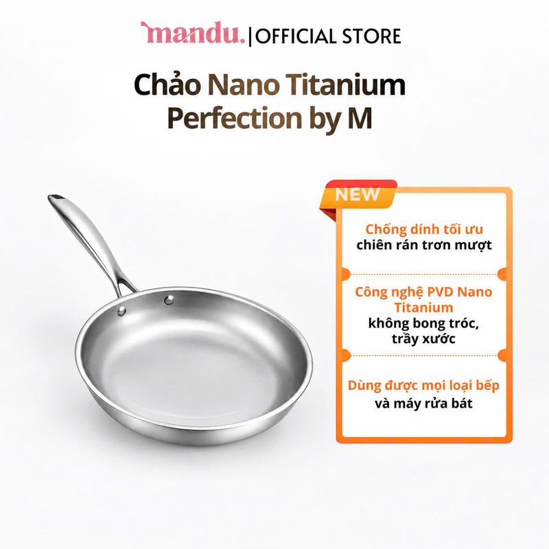Chảo Nano Titanium Perfection by M, Chống Dính Tối Ưu, Chống Xước Công Nghệ PVD Nano Titanium Bền Bỉ, Dùng Trên Mọi Loại Bếp