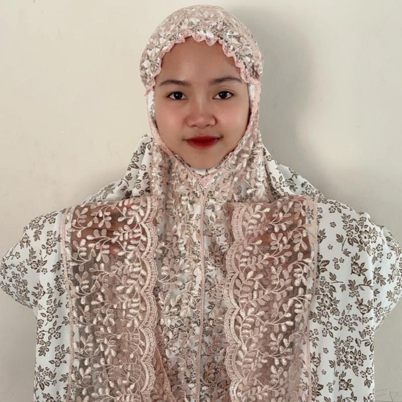Mukena Dewasa Kain Katun Foil Gliter Renda Tileu shireen Millo 0