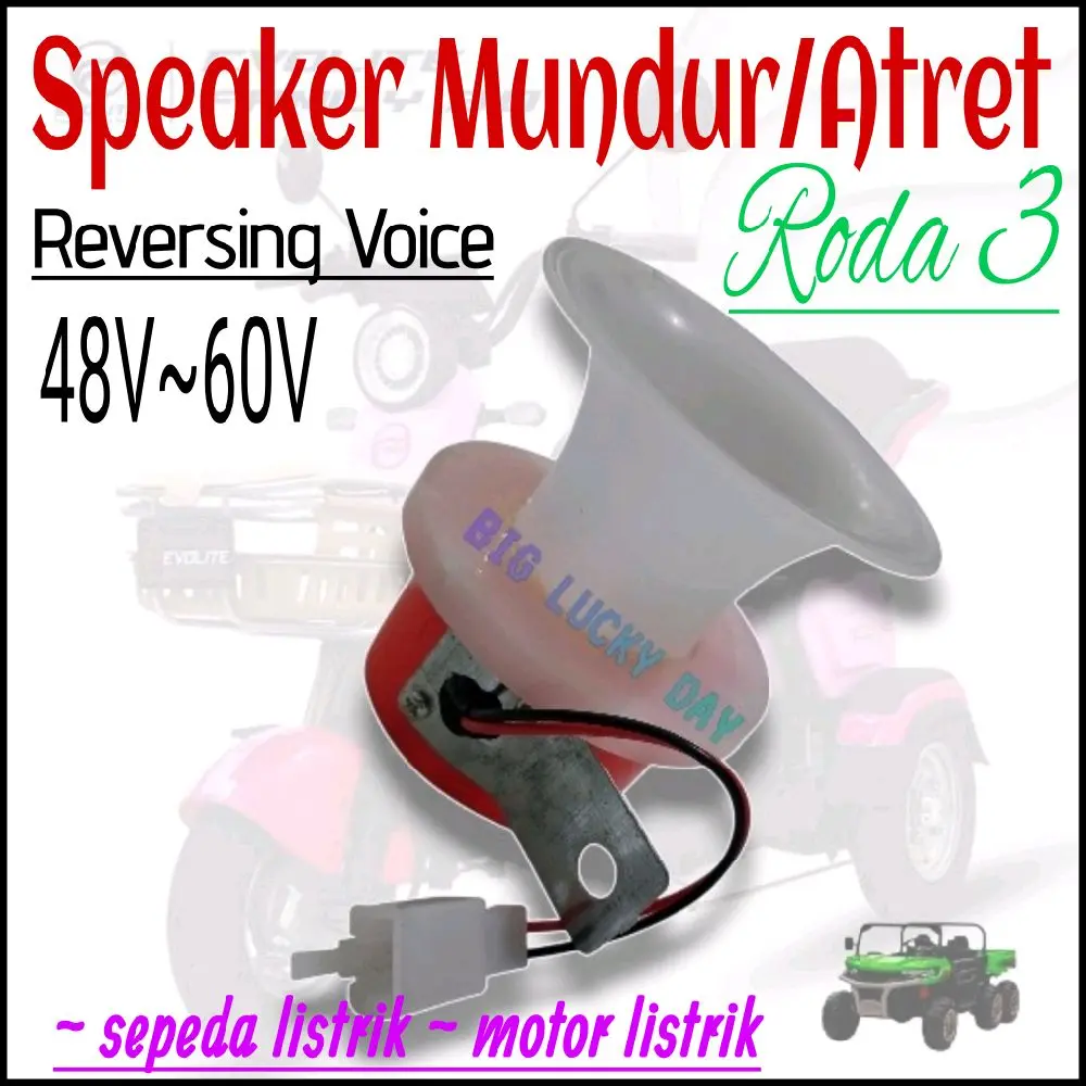 KLAKSON MUNDUR ATRET MOTOR RODA TIGA VIAR KARYA KAISAR NOZOMI JIALING 150CC 200CC 300CC REVERSE HORN ASSY BUZZER BELAKANG ALARM SIRINE PERINGATAN BEEP TOA HIGH DECIBEL WATERPROOF SUARA NYARING BAHAN PLASTIK TEBAL PREMIUM SPAREPART SUKU CADANG AKSESORIS
