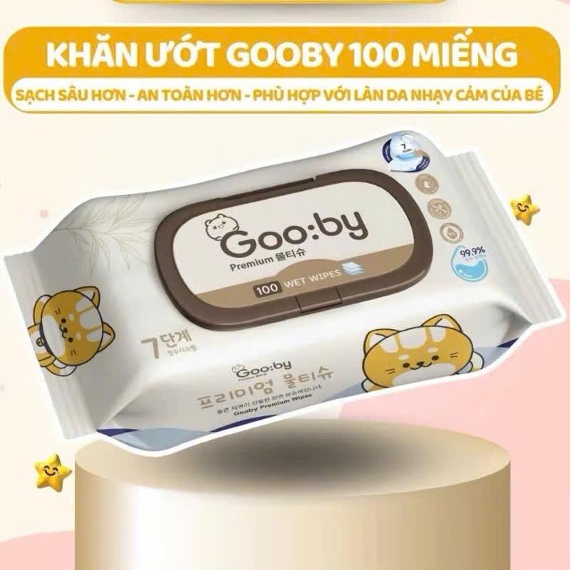 Túi Khăn Ướt 100 Tờ GOOBY Không Cồn, Không Paraben An Toàn Cho Da Bé