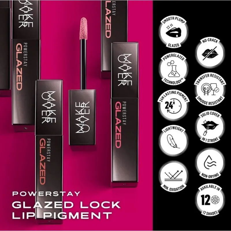 MAKE OVER Powerstay Glazed Lock Lip Pigment - Plump Glazed next-level lip gloss 5