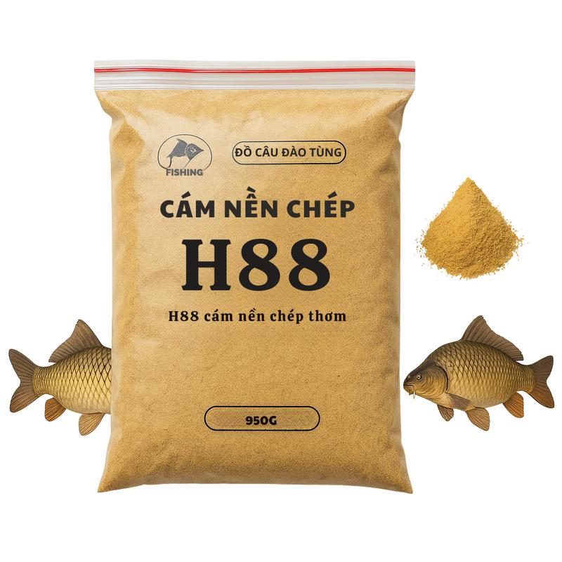 Cám Nền H88 - 950gr - Mồi câu cá chép - Màu Vàng Đặc Trưng Mùi Thơm Ngọt Dịu Nhẹ Tơi Xốp 20% Độ Đạm Lý Tưởng Cho Câu Cá Chép Tổng Hợp