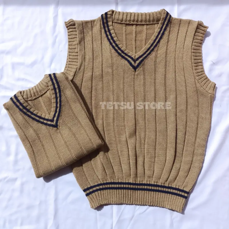 TETSU STORE - Rompi Rajut Anak Motif Salur - Atasan Anak Usia 2-12tahun - Vest Knit 0