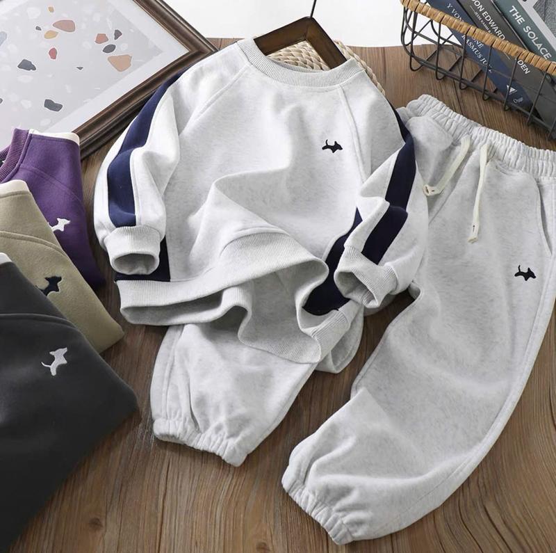 Bộ quần áo thu đông trẻ em 14-48kg cho bé trai chất bông dày dặn ấm áp mẫu Cún . Bộ thu đông dài tay, bộ nỉ cho bé trai và bé gái B23