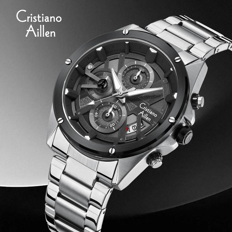 CristianoAillenJamTanganPriaAnalog8895RantaiStainlessSteelChronographKacaSapphireWaterResistant3ATMWatchesWaterproof 5