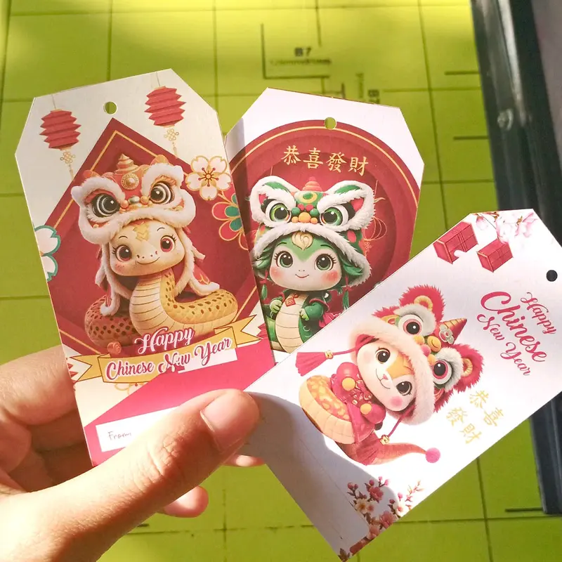(40) Kartu Ucapan  Chinese New Year Xio Ular / Hang Tag / Gong Xi Fa Cai 3
