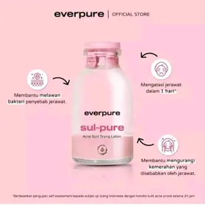 EVERPURE Sul-Pure Acne Spot Drying Lotion 3ML - Pembersih Jerawat dengan Natural Sulfur 99.9% & BHA untuk Mengeringkan Jerawat & Membantu Melawan Bakteri