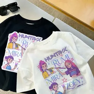 Trio Cewek Huntrix Rumi Mira Zoey Terbaru Kaos Anak Korea Style T-Shirt Anak Unisex 100% Cotton Combed Edisi Spesial Ukuran S-XXL Sablon DTF Berkualitas Premium