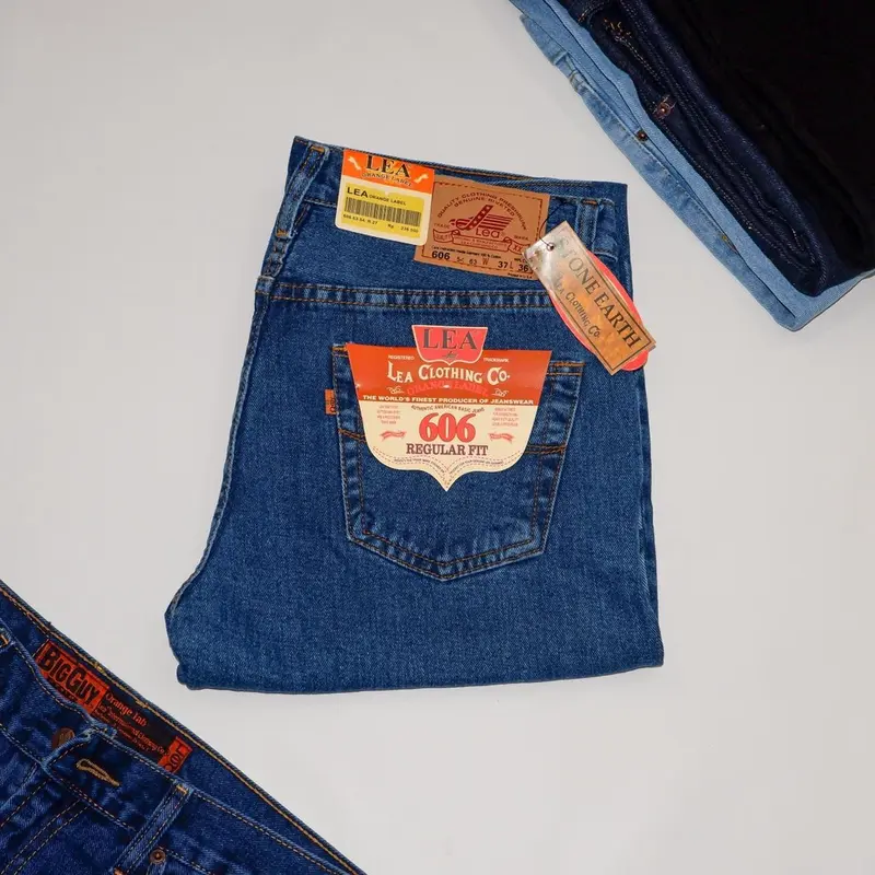 Celana Jeans Standart Pria Lea Reguler fit Size 28-44 Bahan Tebal Denim Premium Bisa 2