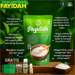 GARAM RUQKYAH FAYIDAH 1000GR KEPERLUAN MANDI &PERAWATAN PEEL BADAN LULUR Fayidah Maindhi Al-Qolbun annajah anajah Kaki Tubuh Tangan Gatal Ketiak Punggung