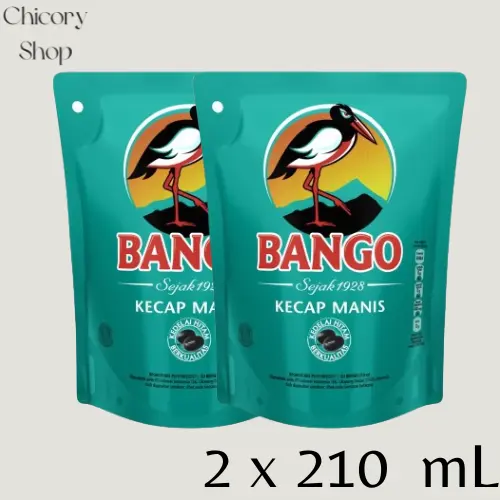 2 Pcs Bango Kecap Manis Pouch Flatpack 210 mL Hitam Bahan Kedelai  Saus  Pedas  Saos  Instan Sauce Lada Botol