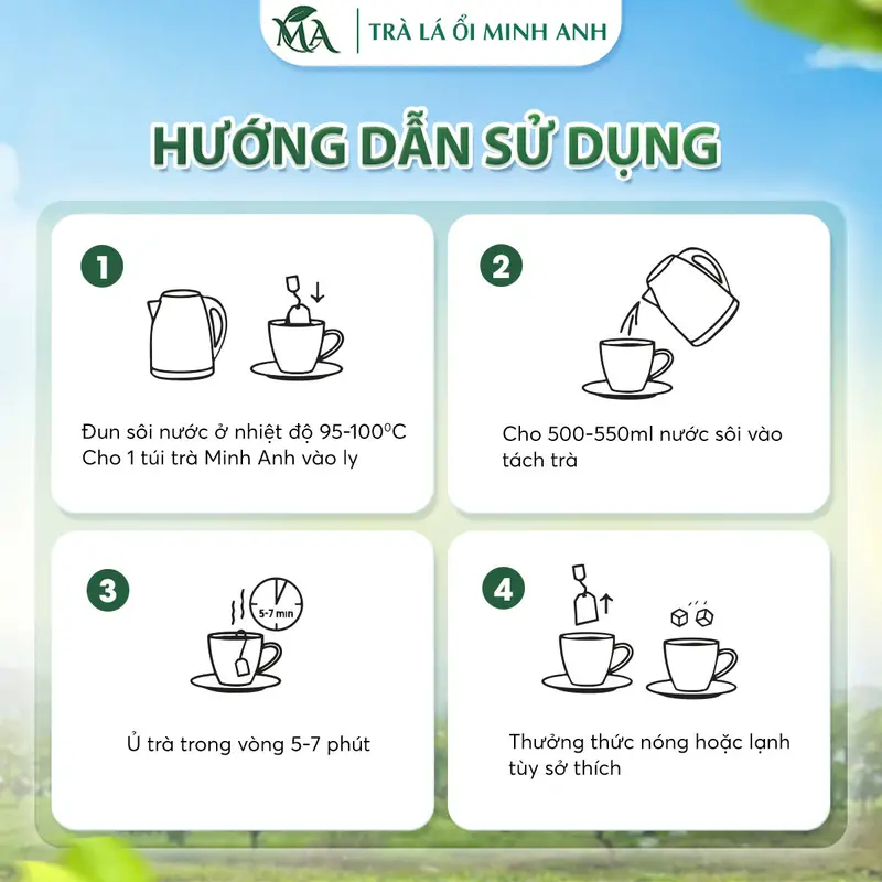 COMBO 30 Túi Lọc 5 VỊ BÚP ỔI NON [Ngọn Ổi Non - Cam Thảo - Cà gai leo- Lá Sen - Gạo Lứt] tặng 5 túi 5