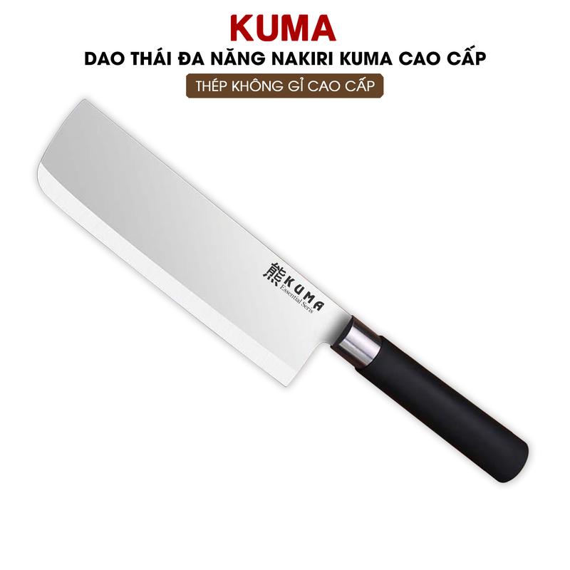Dao thái đa năng Nakiri Thép không gỉ - Dao bếp KUMA Cao Cấp