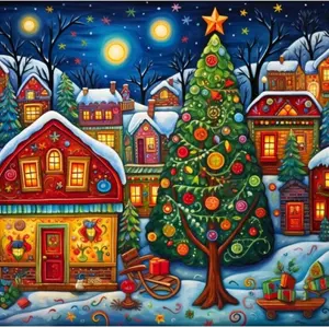 Diamond Painting 35x35 Full Drill Square ini Drill Edisi Natal Christmas