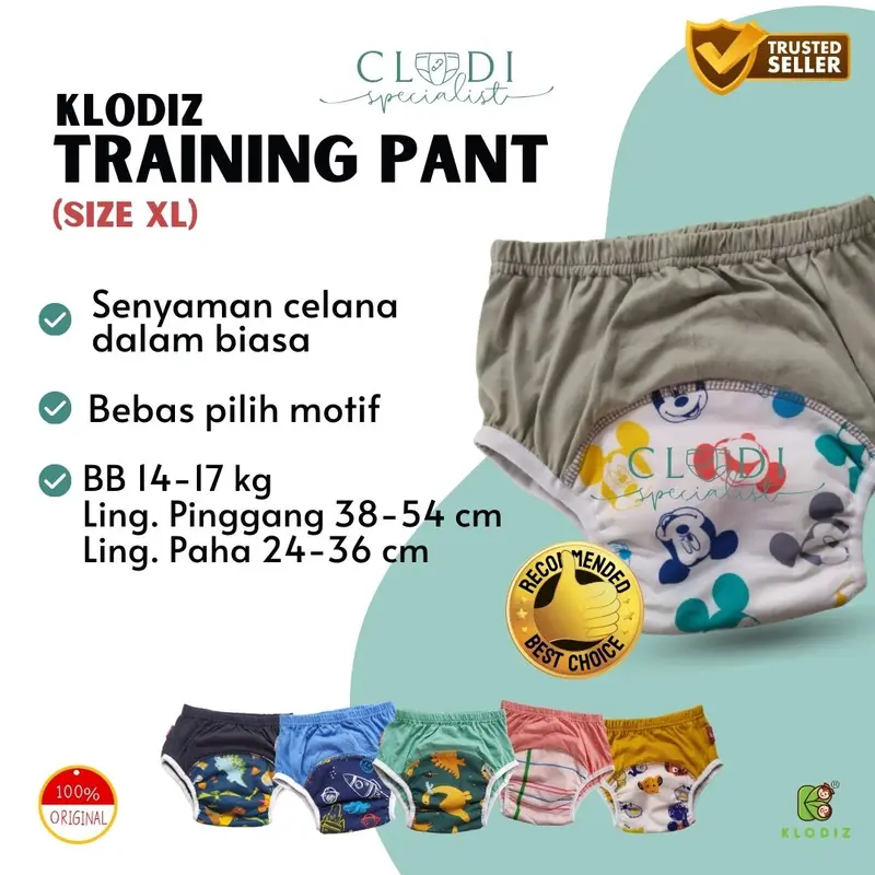 Klodiz XL 14-17 kg Training Pants/ Celana Dalam Latihan Pipis Anak 0