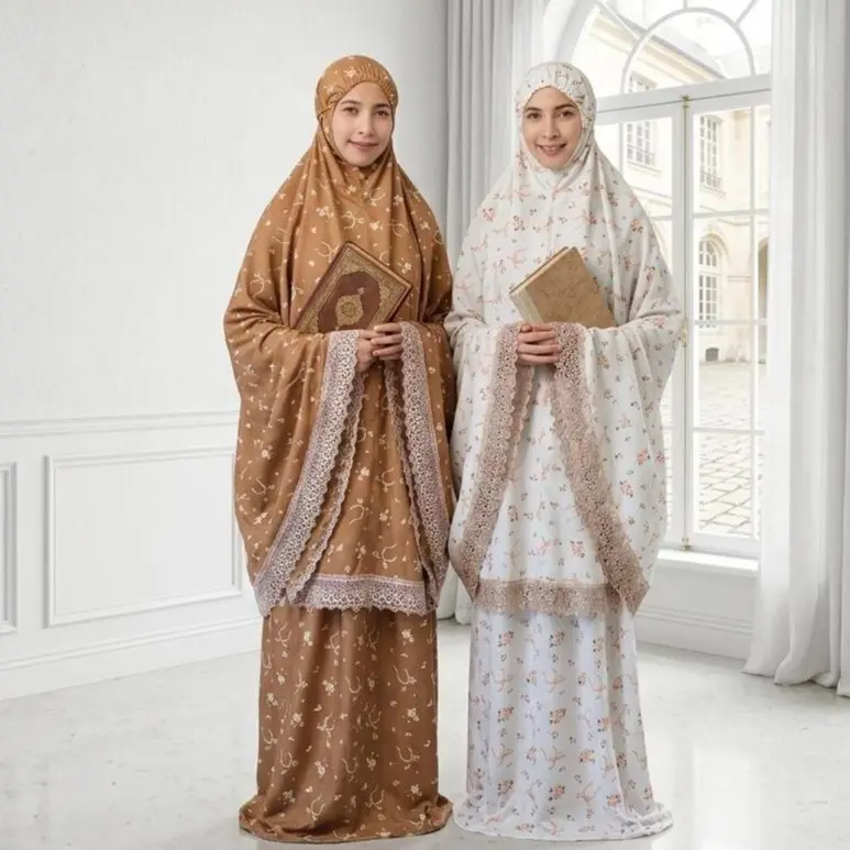Mukena Dewasa Katun Premium ARAFAH Motif || Mukena Bahan Premium