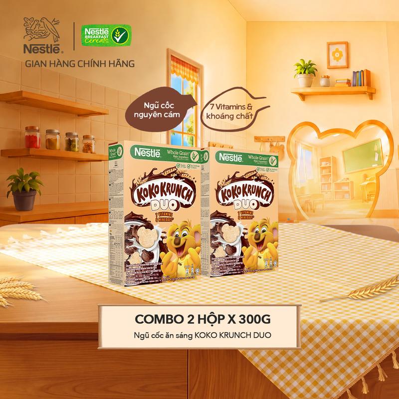 Nestlé VN Combo 2 Ngũ cốc ăn sáng/Bánh ăn sáng KOKO KRUNCH DUO (Hộp 300g)-ST