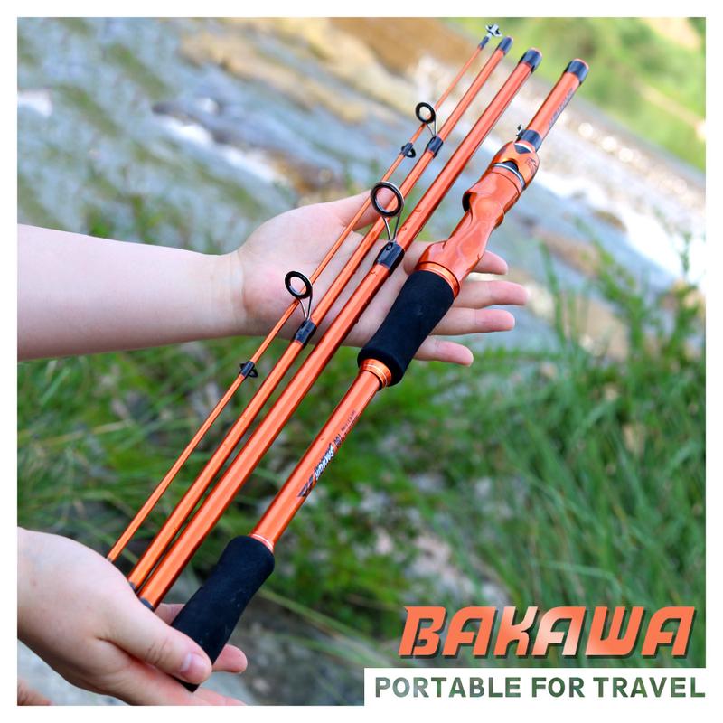 Product Introduction of BAKAWA Casting Spinning Fishing Rods 1.8M 2.1M UltraLight Travel Feeder Pole 4 Sections EVA Handle Baitcasting Fish Rod Pesca 1