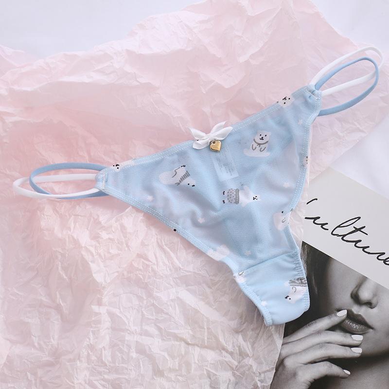 Product Introduction of Sexy Women Thongs Panties Sexy Mesh Transparent Solid Color Low-Rise Seamless Underwear Cute Girls Ladies Mesh T-Back T-String 17