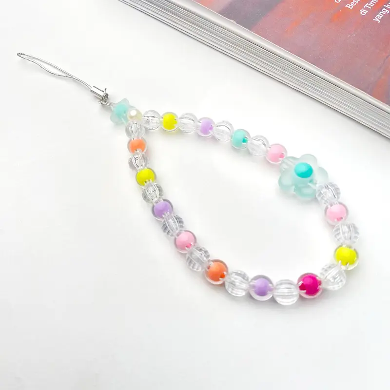 Gantungan HP bracelet gelang / Lanyard HP estetik / Phone Strap Beads / Tali HP / Strap HP Blackpink / Gantungan KameraLanyard Manik Hitam Ponsel Telepon 6