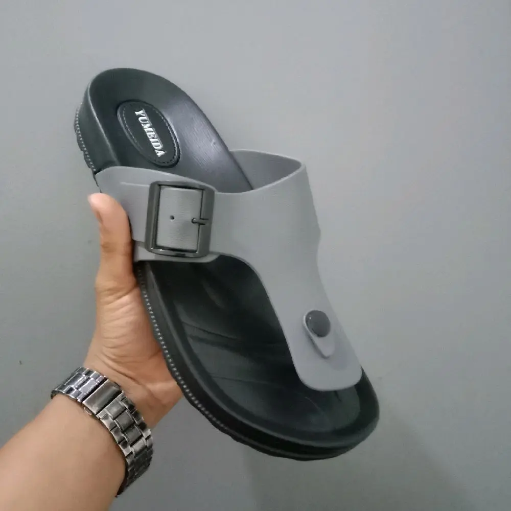 Sandal jepit Yumeida GT-6102 L sandal jepit karet dewasa anti air Coklat Hitam Pria