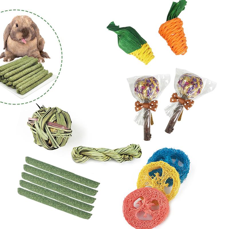 14Pcs Pet Hamster Rabbit Toy Tooth Cleaning Toy Pet Bite Stick Hamster Molar Set Rabbit Molar Stick Small Animal Chew Toys  Durable Pet Accessories 2