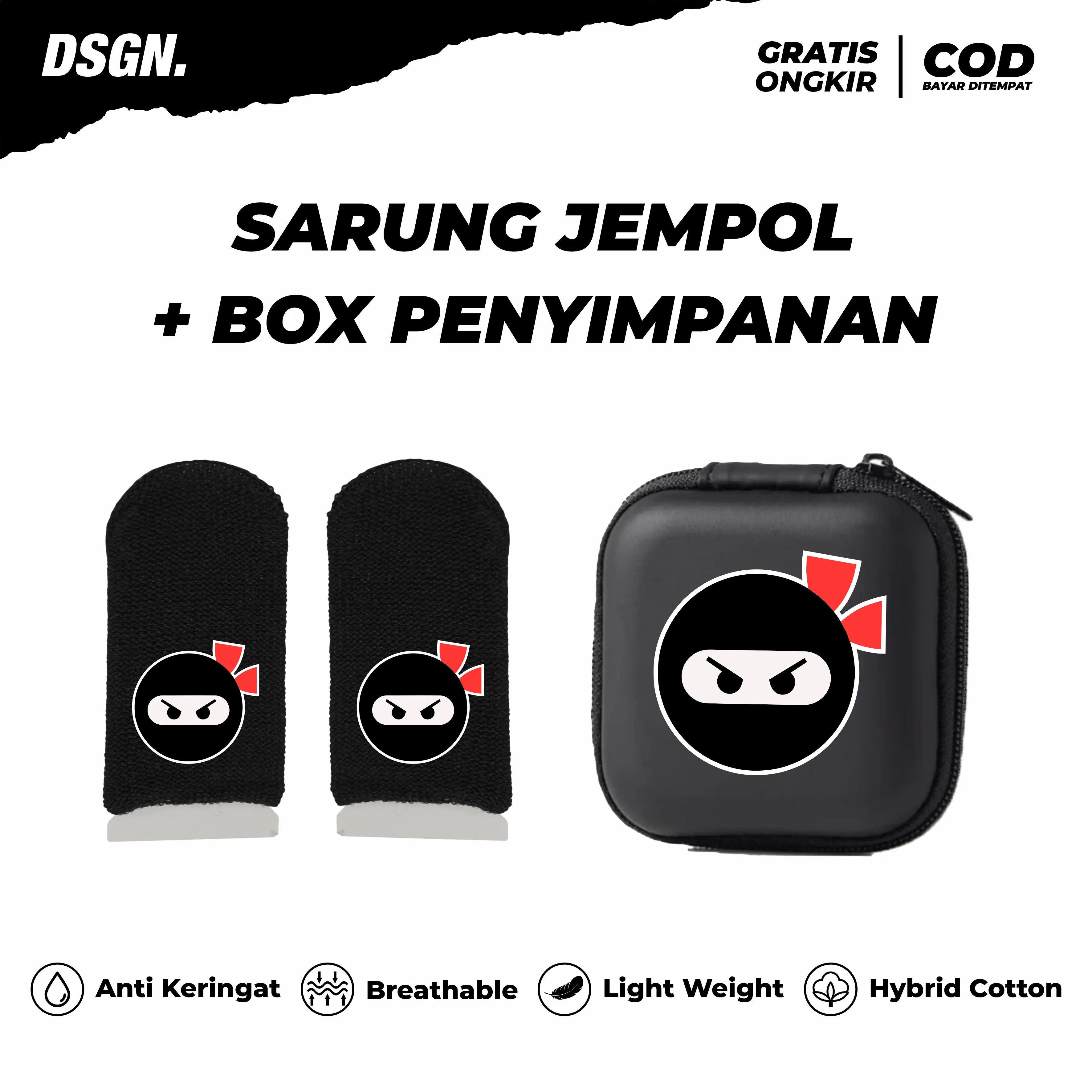SARUNG JEMPOL GAME NINJAYU + BOX PREMIUM FREE FIRE MOBILE LEGENDS PUBG Accessories Game Aksesoris