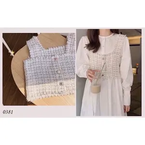 [Maydaily Wear] Korean Vest Tweed Import Tebal Aesthetic