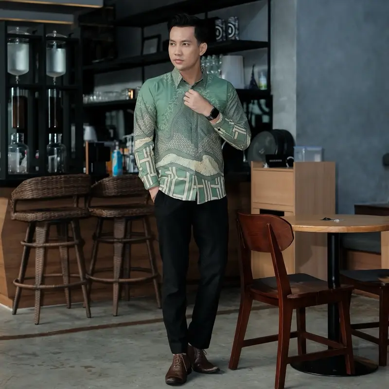 BARA SAGE Kemeja batik pria lengan panjang furing full Ero katun slimfit 4