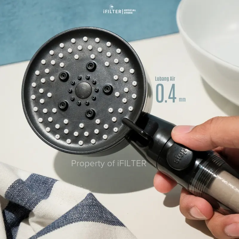 iFILTER - One Year PLUS Package 1 Black Pearl Shower Head and 6 + 3 (FREE) Refill Filter 2