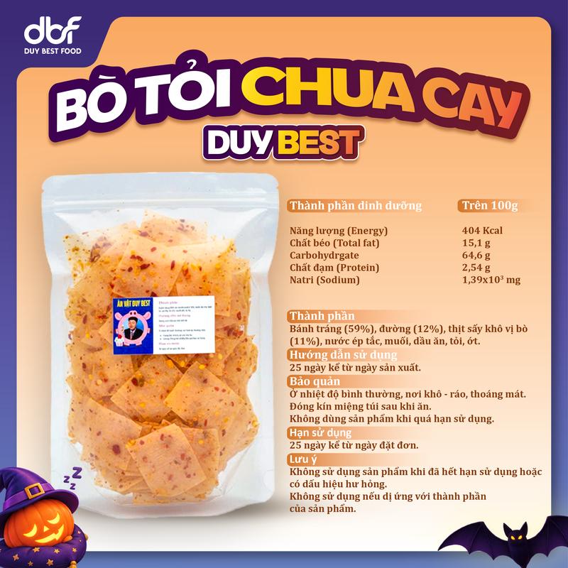 (Độc Quyền) Bánh Tráng Bò Tỏi Chua Cay Duy Best - Vị Tỏi Cay Nồng & Chua Tươi Mới