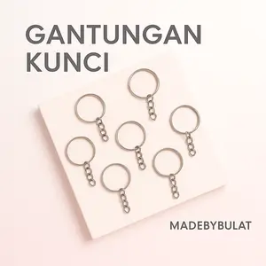 MADEBYBULAT - GANTUNGAN KUNCI BESI RING RANTAI GELOMBANG GANCI KEYCHAIN