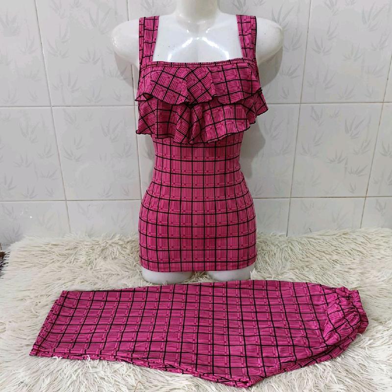 ĐỒ BỘ QUẦN LỬNG qua gối thun ati mềm mịn, áo bèo 2 tầng dễ thương dành cho nữ mặc nhà 6