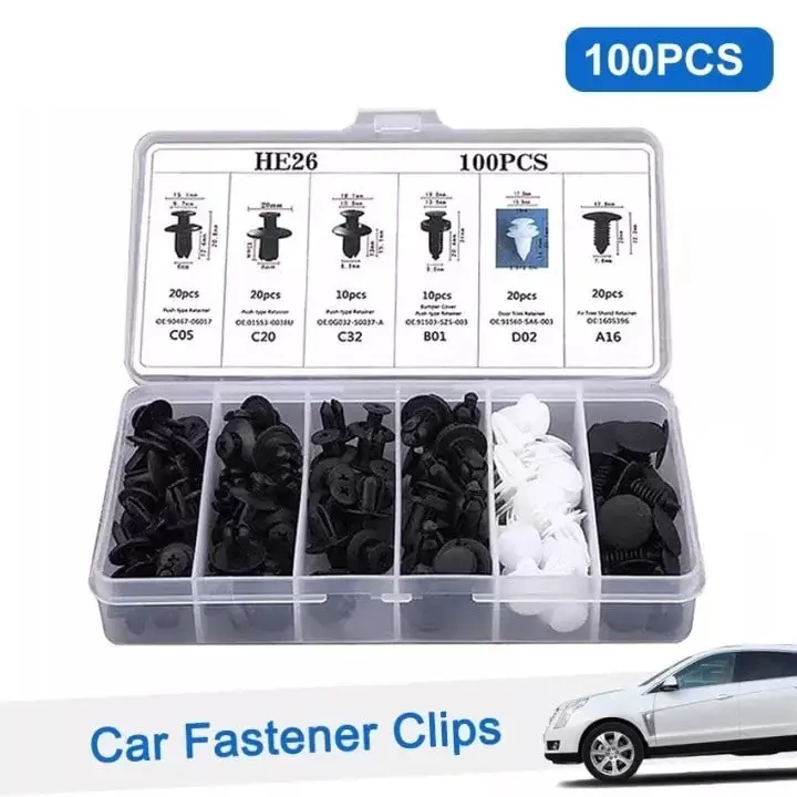 100Pcs Keling Mobil Plastik 6 Ukuran