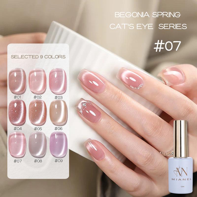Sơn Móng Tay Gel Mắt Mèo Màu Hồng Khỏa Thân MIANEL 12ML Thích Hợp Cho Tất Cả Các Mùa Hạt Thủy Tinh Ánh Sáng Nước Lung Linh Màu Trắng Sứ Hàng Mới Về Mùa Hè 2025 Đồ Dùng Làm Móng Nghệ Thuật Sử Dụng Đặc Biệt Cho Solon Đồ Trang Trí Móng Tay