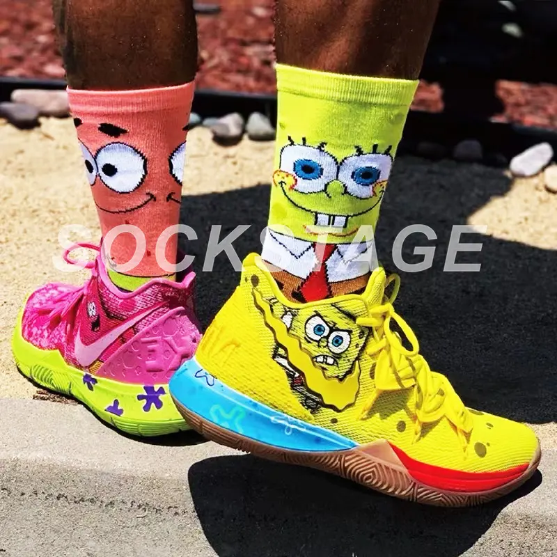 Owen 5 SpongeBob SquarePants Octopus Big Star Co-branded Trendy Socks Skateboard Casual Socks Basketball Socks Medium Cylinder Menswear Lingerie
