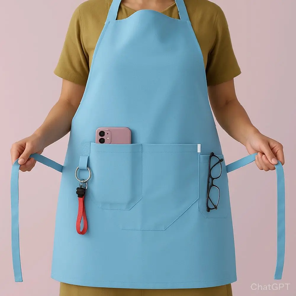 Apron Celemek Barista Korean Stell.Celemek Memasak Perlindungan Pakaian dari Air dan Minyak - Waterproof Tali kulit Sintetis