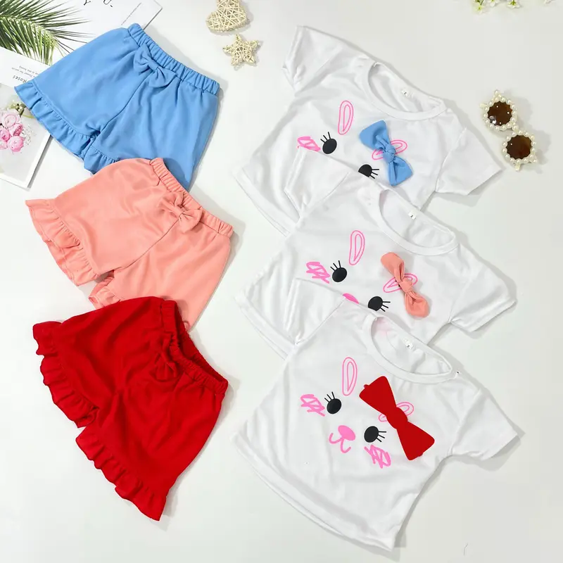 Setelan Anak Perempuan BB 13 CAT PITA Usia 0-4 Tahun Bahan DobelKnit 3