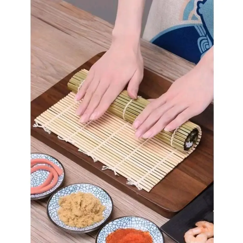Bambu Pengulung Sushi, Kimbab, Sushi Rol Mat, Alat Gulung Sushi 24cm x 24cm 2